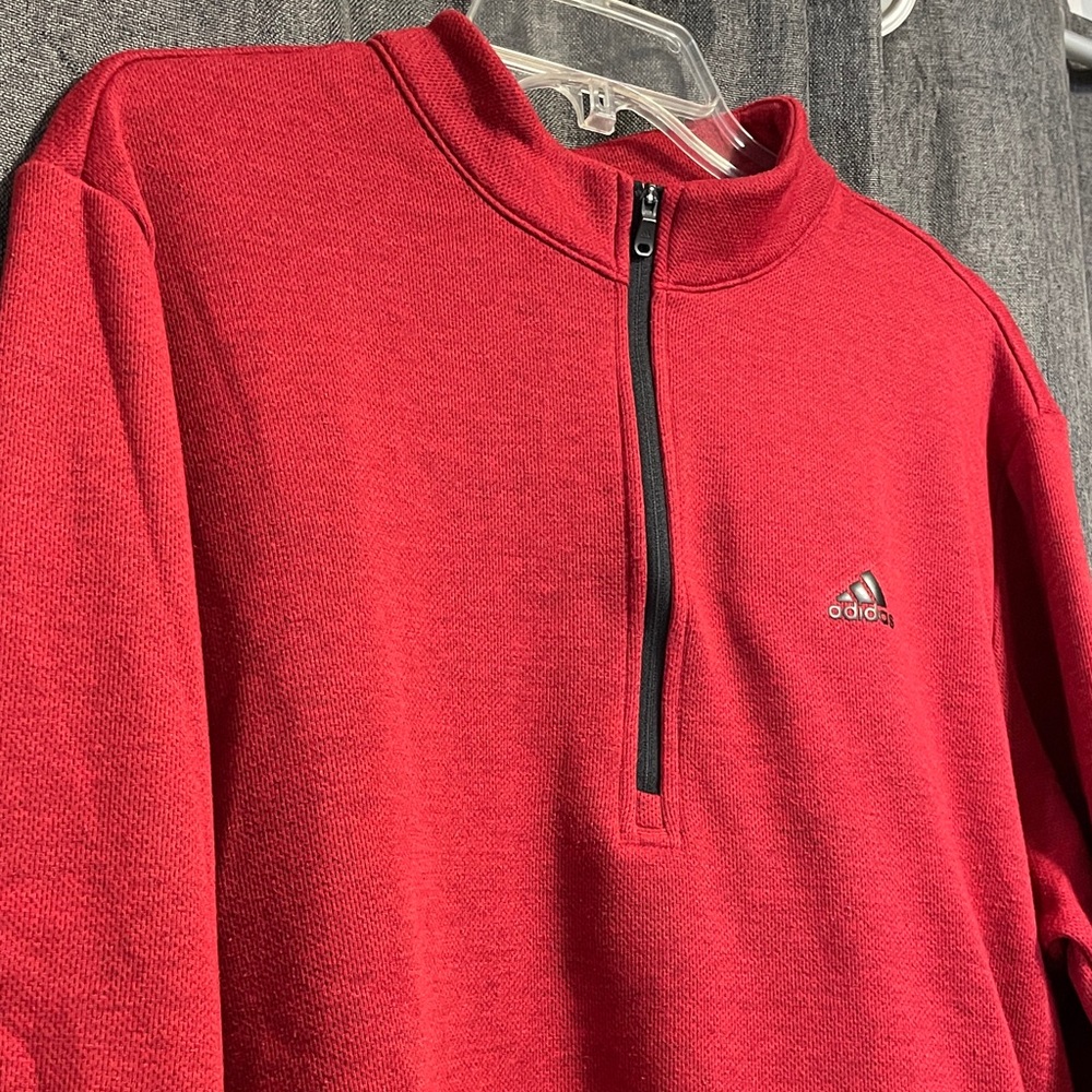 Men’s Adidas Red Quarter-Zip